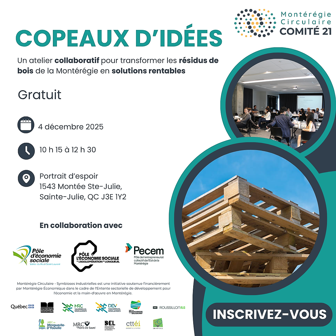 Un atelier collaboratif pour transformer les résidus de bois de la Montérégie en solutions rentables